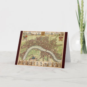 Antiek kaart van de 17e eeuw van Londen W. Hollar