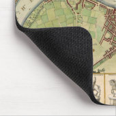 Antiek kaart van de 17e eeuw van Londen W. Hollar Muismat (Hoek)