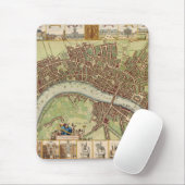 Antiek kaart van de 17e eeuw van Londen W. Hollar Muismat (Met muis)