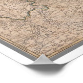 Antiek kaart van de 18e eeuw in Londen Poster (Hoek)