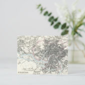 Antiek kaart van de 19e eeuw van Bristol England (Staand voorkant)