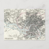 Antiek kaart van de 19e eeuw van Bristol England (Voorkant)