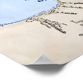 Antiek kaart van de Aztec Capital Tenochtitlan Poster (Hoek)