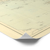 Antiek kaart van de Bahama-eilanden Poster (Hoek)