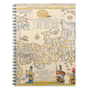 Antiek kaart van de Chinese provincies Notitieboek