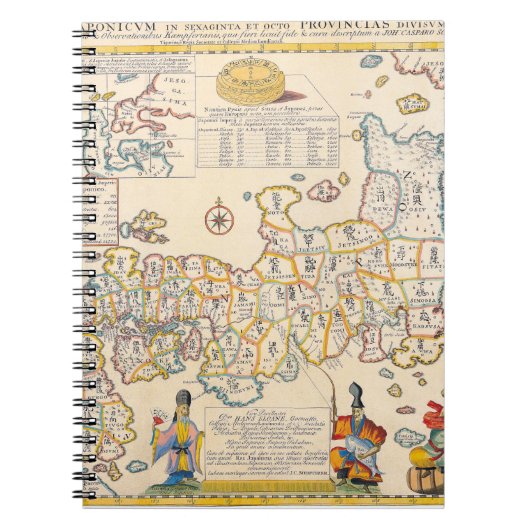 Antiek kaart van de Chinese provincies Notitieboek (Voorkant)