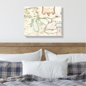 Antiek kaart van de Grote Meren Canvas Afdruk (Insitu (Slaapkamer))