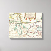 Antiek kaart van de Grote Meren Canvas Afdruk (Voorkant)