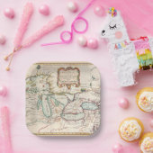 Antiek kaart van de Grote Meren Papieren Bordje (Feest)