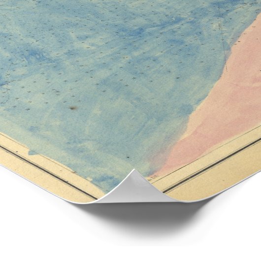 Antiek kaart van de haven van New Haven Connecticu Poster (Hoek)