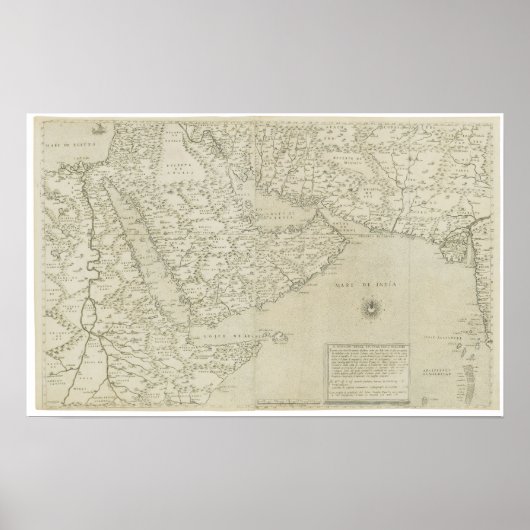 Antiek kaart van de Hoorn van Afrika Poster (Voorkant)