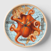 Antiek Kaart van de Kaart van de Muur Octopus (Voorkant)