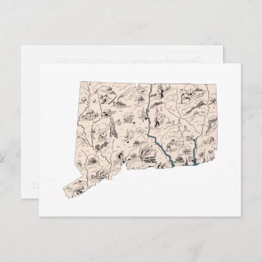 Antiek kaart van de Kaart van het Afbeelding van d (Voorkant / Achterkant)