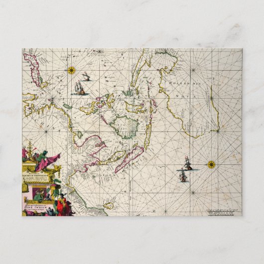 Antiek kaart van de Oost-Indische eilanden (Voorkant)