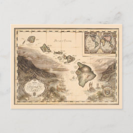 Antiek kaart van de Sandwich Isles Hawaii 1700s