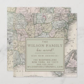 Antiek kaart van de Verenigde Staten Bewegende aan (Voorkant / Achterkant)