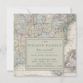 Antiek kaart van de Verenigde Staten Bewegende aan