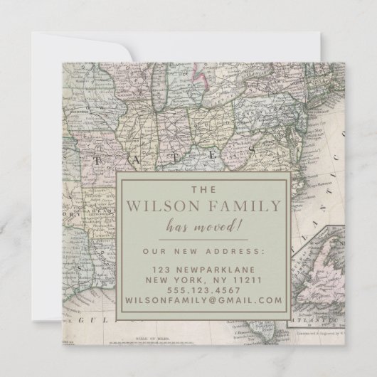 Antiek kaart van de Verenigde Staten Bewegende aan (Voorkant)