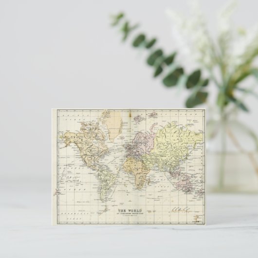 Antiek kaart van de wereld (Staand voorkant)