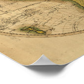 Antiek kaart van de wereld - 1795 poster (Hoek)