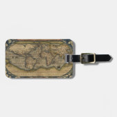 Antiek kaart van de wereld bagagelabel (Voorkant horizontaal)