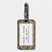 Antiek kaart van de wereld bagagelabel (Achterkant verticaal)