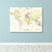 Antiek kaart van de wereld canvas afdruk (Insitu (Houten vloer))