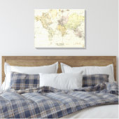 Antiek kaart van de wereld canvas afdruk (Insitu (Slaapkamer))
