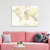 Antiek kaart van de wereld canvas afdruk (Insitu (Woonkamer))