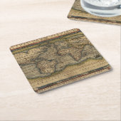 Antiek kaart van de wereld kartonnen onderzetters (Schuin)
