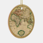 Antiek kaart van de wereld keramisch ornament (Rechts)