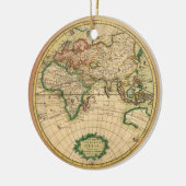 Antiek kaart van de wereld keramisch ornament (Links)