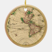 Antiek kaart van de wereld keramisch ornament (Achterkant)