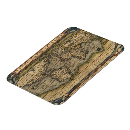 Antiek kaart van de wereld magneet (Linkerzijde)