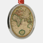 Antiek kaart van de wereld metalen ornament (Rechts)