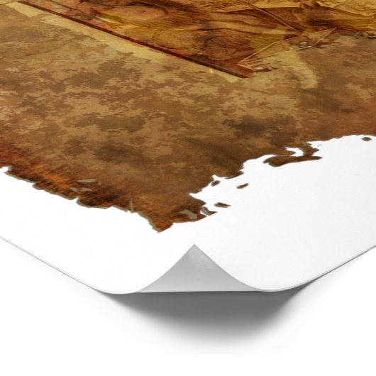 Antiek kaart van de wereld poster (Hoek)