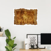 Antiek kaart van de wereld poster (Thuiskantoor)