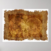 Antiek kaart van de wereld poster (Voorkant)
