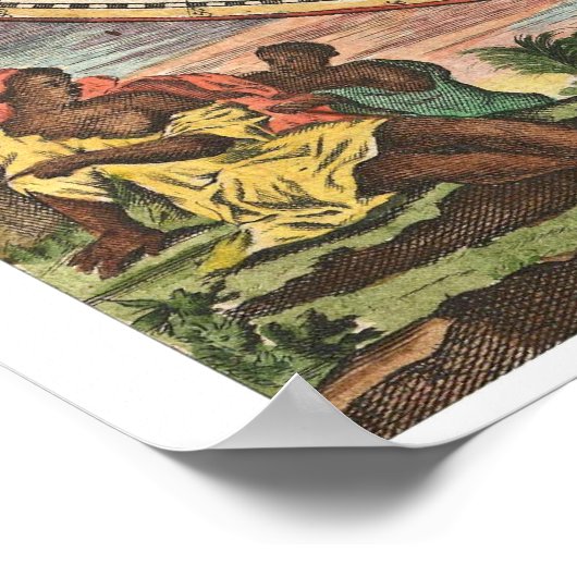 Antiek kaart van de wereld poster (Hoek)