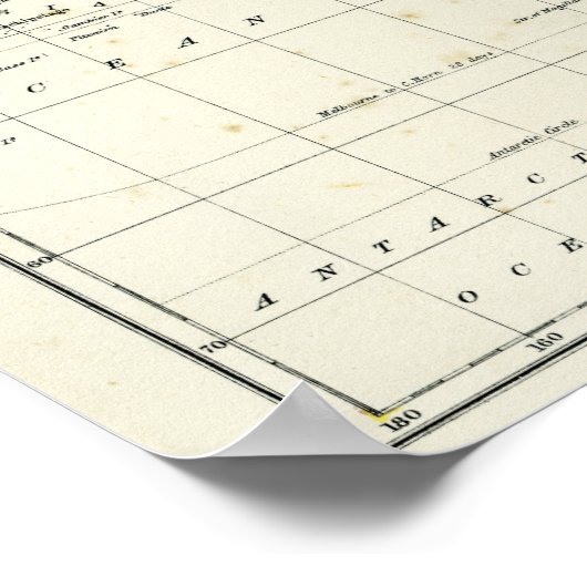 Antiek kaart van de wereld poster (Hoek)