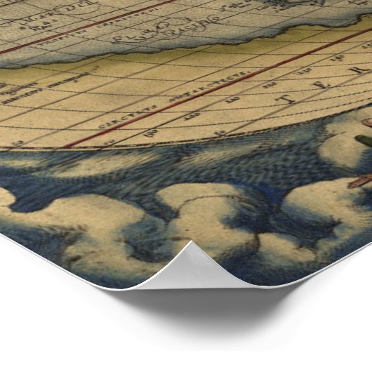 Antiek kaart van de wereld poster (Hoek)