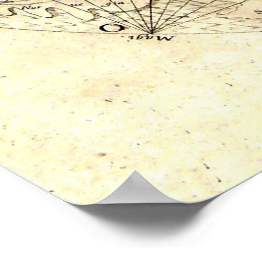 Antiek kaart van de wereld poster (Hoek)