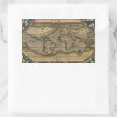 Antiek kaart van de wereld rechthoekige sticker (Tas)