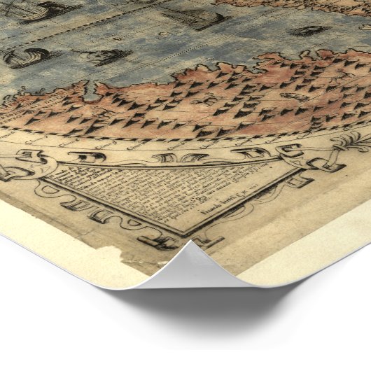 Antiek kaart van de wereld sinds 1565 poster (Hoek)