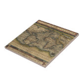 Antiek kaart van de wereld tegeltje (Zijkant)