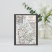 Antiek Kaart van Denemarken, Denemarken, 1905 (Staand voorkant)