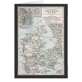Antiek Kaart van Denemarken, Denemarken, 1905