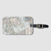 Antiek Kaart van Denemarken, Denemarken, 1905 Bagagelabel (Voorkant (horizontaal))