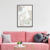 Antiek Kaart van Denemarken, Denemarken, 1905 Canvas Afdruk (Insitu (Woonkamer))