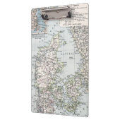 Antiek Kaart van Denemarken, Denemarken, 1905 Klembord (Links)